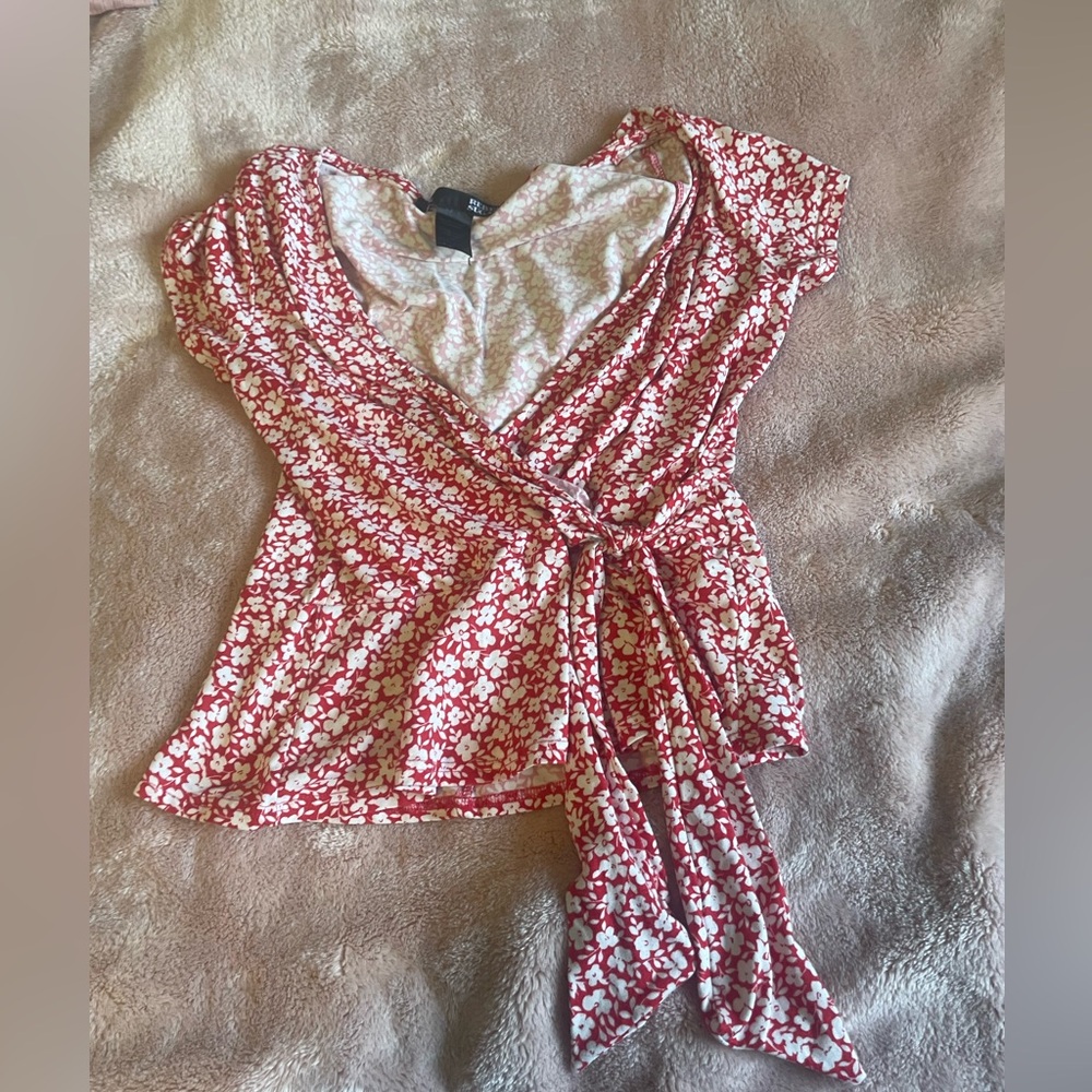 Rebel sugar red floral top